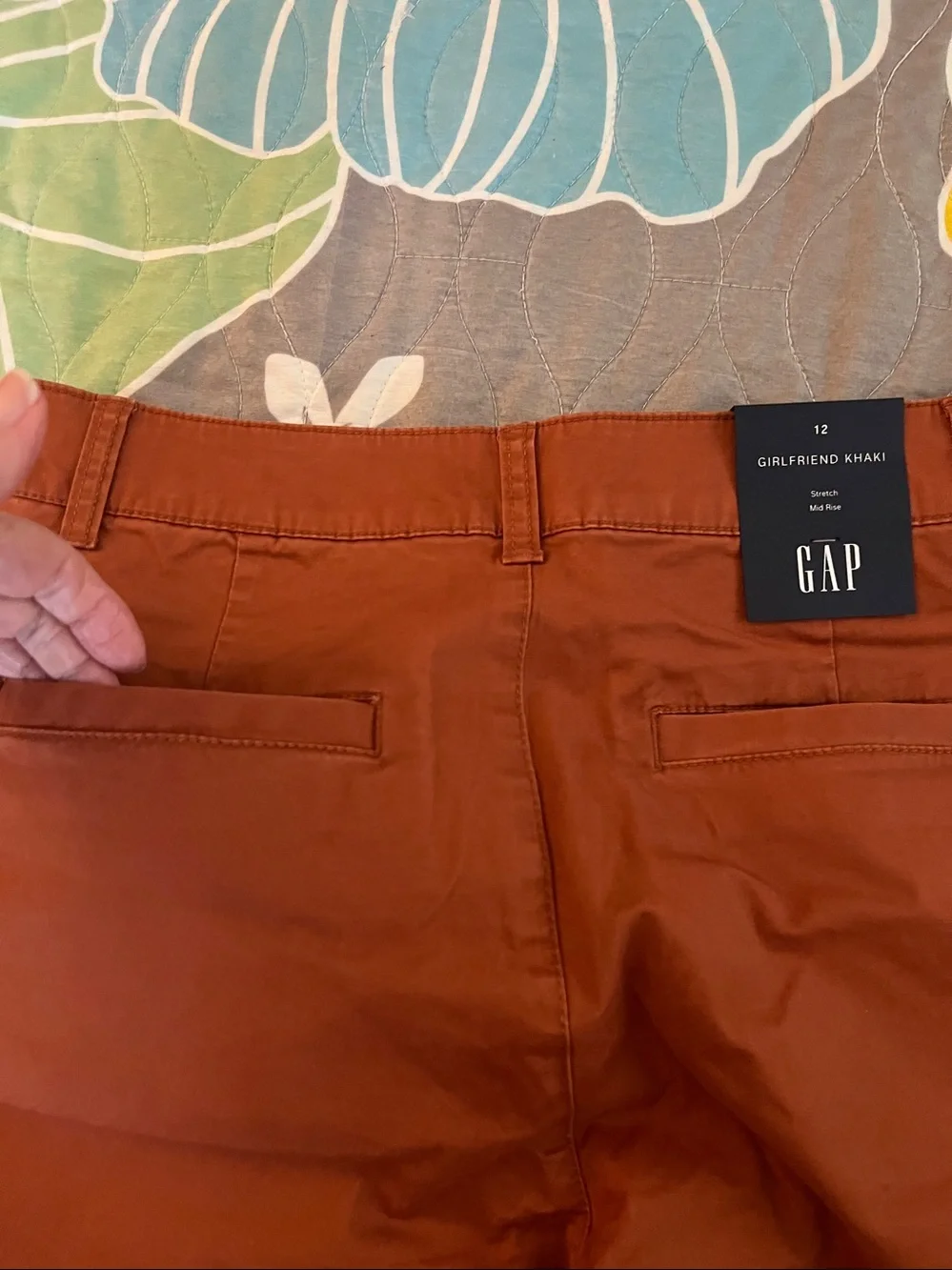NWT Gap Girlfriend Khakis in a burnt orange Sz 12 - Picture 13 of 14